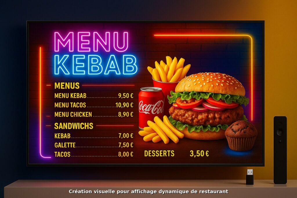 Affichage digital de menu kebab et fast-food sur écran – Menu Board Restaurant