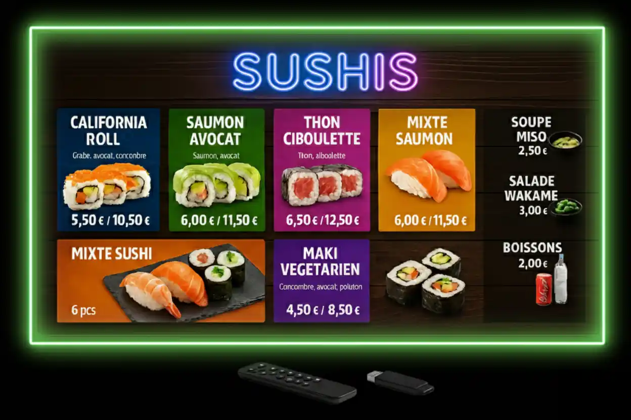Menu Board Restaurant – menu digital pour restaurant